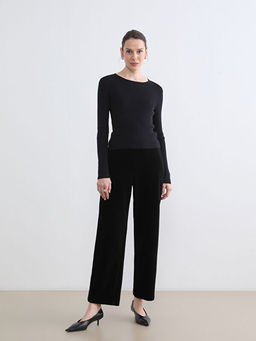 Beli Lastikli Kad?n Kadife Pantolon