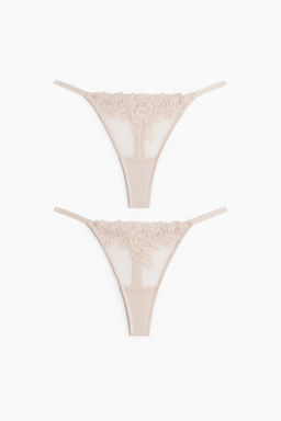 Pack de 2 bragas thong de encaje - H&m фото 3