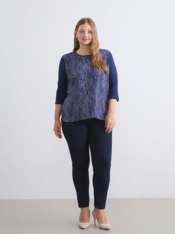 Bisiklet Yaka Desenli Bluz