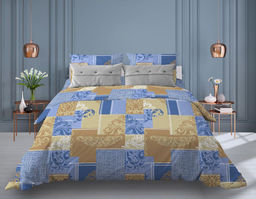 Пододеяльник 1,5-спальный, бязь Комфорт (Вензель, бежевый с синим)