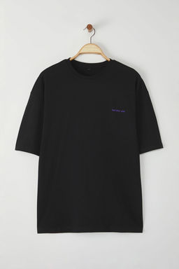 TRENDYOL MAN Siyah Oversize/Genis Kesim %100 Pamuklu Bask?l? T-Shirt TMNSS25TS00119 - Trendyolmilla фото 10