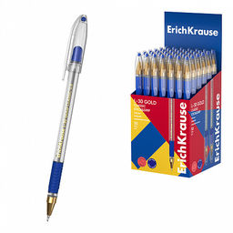 АКЦИЯ Цена за 12 шт. Ручка шариковая ErichKrause L-30 Gold Stick&Grip Classic 0.7, Super Glide Technology, цвет чернил черный (в коробке по 12 шт.)