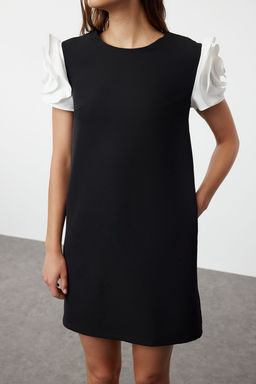 Siyah Gul Detayl? Mini Dokuma Elbise TWOSS24EL01094 - Trendyolmilla фото 6