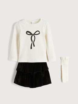 Fiyonk Detayl? K?z ?ocuk Bluz ve Etek