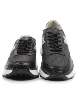 03-C129-1 BLACK Кроссовки женские (натуральная кожа)