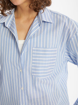 ?izgili Oversize Oxford Kad?n G?mlek