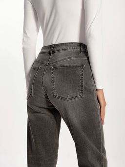 CONTE Графитовые джинсы Basic straight с эффектом потертостей CON-824 grey - Conte elegant фото 5