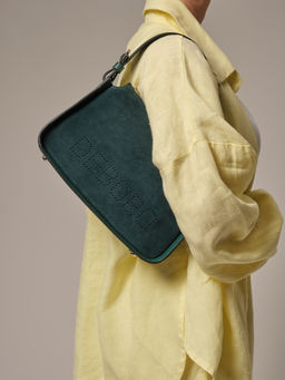 Сумка замшевая на плечо Deboro 30790 изумруд