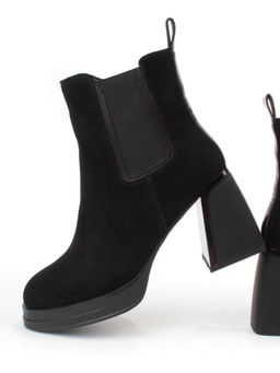 04-M3-835 BLACK Ботильоны зимние женские (натуральная замша, натуральный мех)