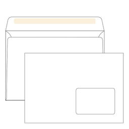 Конверт OfficePost С5 80 г/кв.м белый декстрин с внутренней запечаткой с правым окном (100 штук в упаковке)