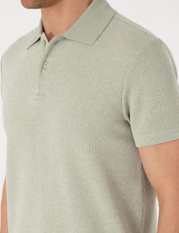 Haki Slim Fit _rme Dokulu Polo Yaka Ti__rt - Pierre cardin фото 7
