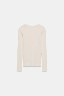 CAMISETA RIB MANGA LARGA / Gris vigor? - Zara фото 4
