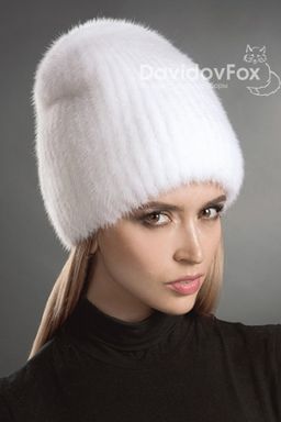 Шапка Бини норка белая