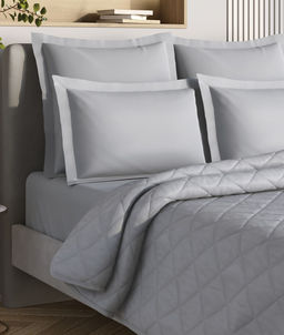 -10% Спальный комплект с одеялом серый Моноспейс Евро + 4 наволочки - Ecotex фото 2