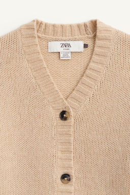 100% WOOL KNIT CARDIGAN LIMITED EDITION - Zara фото 7