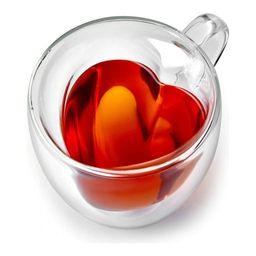 Кружка стеклянная Сердце Walmer Lovely с двойными стенками, 0.25 л, цвет прозрачный