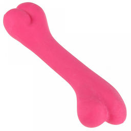 Игрушка для собаки "Косточка мини" 12х4х2см, полипропилен, цвета микс (розовый, зеленый, ярко-оранжевый), "Пэт тойс (Pet toys)" (Китай)