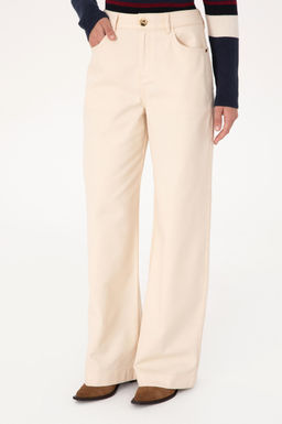 Kad_n Krem Loose Fit Kanvas Pantolon - U.s. polo assn фото 2