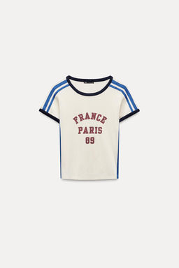 VARSITY T-SHIRT WITH STRIPES - Zara фото 6