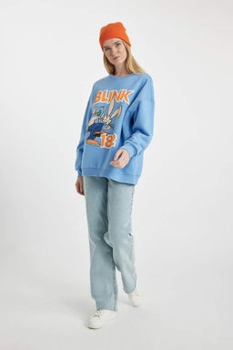 Толстый толстый свитшот Cool Blink Oversize с круглым вырезом - Defacto фото 2