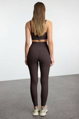 TRENDYOLMILLA Kahverengi F?rcal? Soft Kumas Cep ve Baglama Detayl? Tam Boy Orme Spor Tayt THMAW25TY00014 фото 26