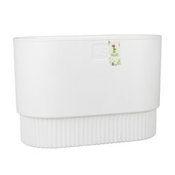 Горшок цветочный VipSet Бостон с дренажной системой овал 7,0л белый (AMБ-7-01)