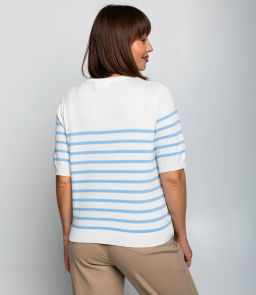 Футболка #ОКТ185002, голубой, белый