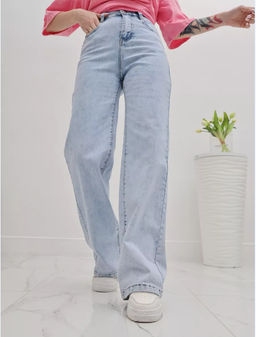 Джинсы палаццо широкие трубы с высокой посадкой