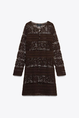 CROCHET KNIT MINI DRESS - Zara фото 5