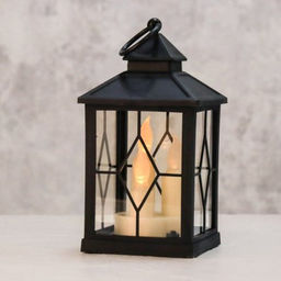 Светильник фонарь настольный 10х10х20 см три свечи / W672-19 /уп 48/ черный - Галеонтрейд фото 3