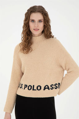 Женский свитер песочного меланжа