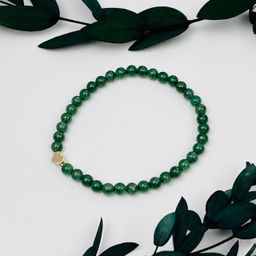 Браслет из зеленого Авантюрина со вставкой Сердце