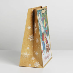 Пакет крафтовый вертикальный С Новым годом!, ML 23 27 8 см - Дарите счастье фото 3