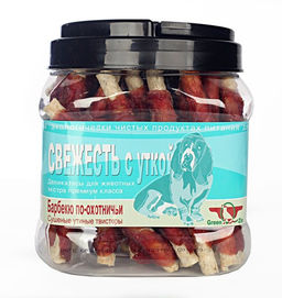 Грин Кьюзин СВЕЖЕСТЬ 2 (Сушеные утиные твистеры) 750г 1/6 DkTw750t