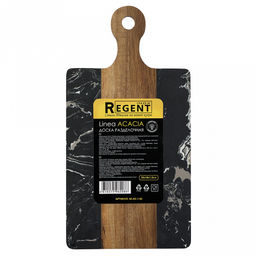 Доска разделочная деревянная Acacia 35х17х1,2 см, прямоугольная, вставка черный мрамор, Regent (Китай) - Домашняя мода фото 3