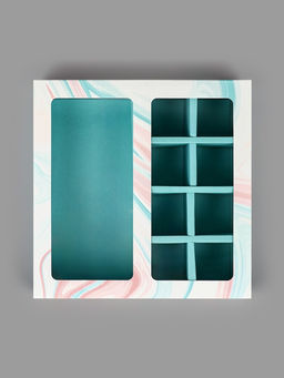 Цена за 5 шт. Коробка под 8 конфет и шоколад с ячейками, кондитерская упаковка, «Флюид» 18×18×4 см