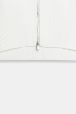 CHAQUETA CORTA PUNTO CREMALLERA / Blanco - Zara фото 7