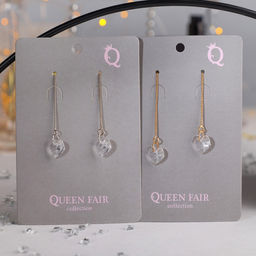 Серьги висячие со стразами Цепочки элегант, цвет МИКС, 5,2см - Queen fair фото 2