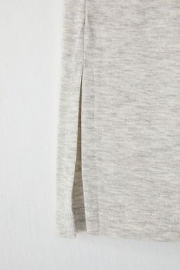 Gri Melanj K?z Cocuk Pamuklu Basic Y?rtmac Detayl? Wide Leg Orme Pantolon TKDSS25PL00016 - Trendyolmilla фото 4