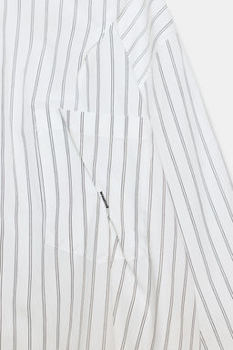 OVERSIZE POPLIN SHIRT WITH TOPSTITCHING - Zara фото 5