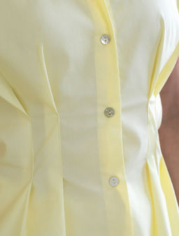 Блузка приталенного кроя с коротким рукавом из легкого хлопкового поплина - Vilatte фото 5