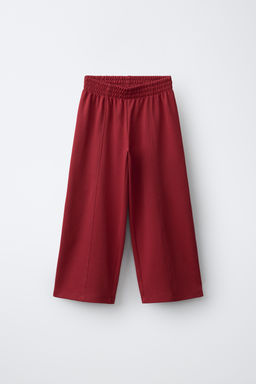 PANTAL?N WIDE LEG INTERLOCK / Rojo