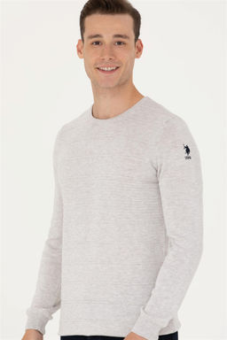 U. S. Polo Assn / Мужской свитер из каменного меланжа - U.s. polo assn фото 4