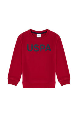 Детский красный базовый свитшот с круглым вырезом - U.s. polo assn фото 4