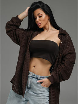 Стелла рубашка женская (шоколад) - Lovetex фото 3