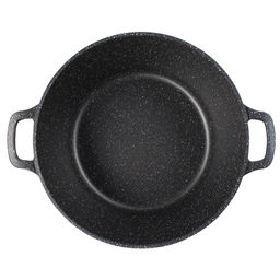 Кастрюля с антипригарным покрытием 5л, д26см Гранит, h13см, s0,4см, литые ручки, стеклянная крышка с пароотводом, подарочная упаковка (Россия) - Домашняя мода фото 3