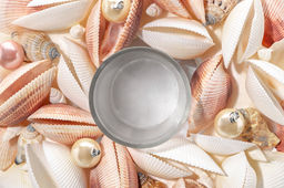 Пасхальное украшение подсвечник  "Ракушки с жемчугом", белое с розовым, на 1 свечу Elan Gallery