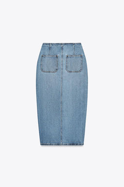 Z1975 DENIM CROSSOVER MIDI SKIRT - Zara фото 7