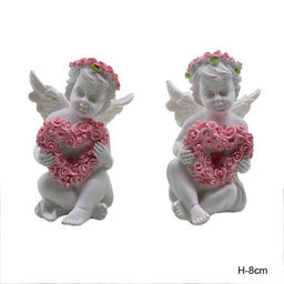 Цена за 2 шт. Фигурка Ангел с сердцем 8 см / L1762 /уп 2/240/