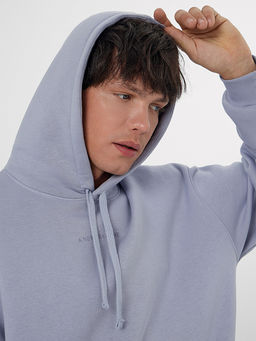 Теплое худи мужское фиолетовое с начесом